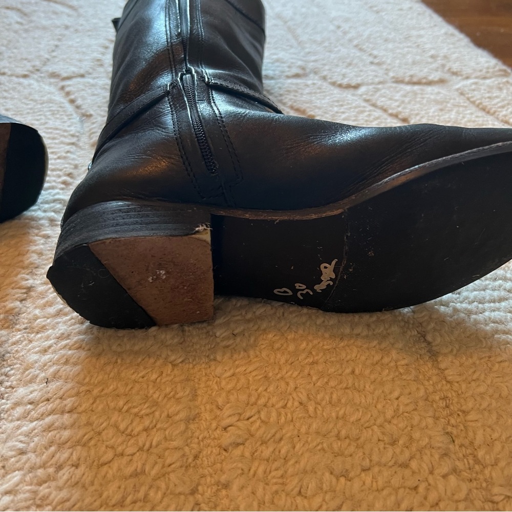 Tory Burch Marlene Black Leather Riding Boots - Picture 3 of 5